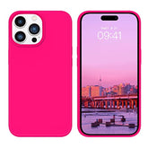 For Iphone 14 Pro Max Case, Soft Silicone Gel Rubber Bumper Microfiber Lining Hard Back Shockproof Protective Phone Cover For Iphone 14 Pro Max 6.7", Hot Pink
