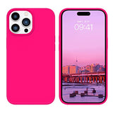 For Iphone 14 Pro Max Case, Soft Silicone Gel Rubber Bumper Microfiber Lining Hard Back Shockproof Protective Phone Cover For Iphone 14 Pro Max 6.7", Hot Pink