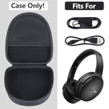 Hard Case Replacement For Bose Quietcomfort Qc Ultra Qc45 Qc35 Qc25 Qc15 Qcse Noise Cancelling Headphones (Black Case)