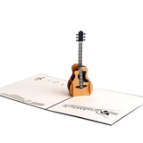 Guitar Pop up Cards Birthday,Valentines,Anniversary Thank You Card for Husband Daughter Wife, Laser Cut Gift Card with Envelopes all Occasions, 2PCS