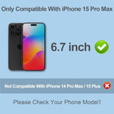 Compatible For Iphone 15 Pro Max Privacy Screen Protector Tempered Glass 6.7 Inch, Purple Gradient Anti Spy Anti Blue Light Hd Easy Installation
