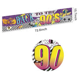 Back to the 90s Party Banner – Retro Hip Hop Graffiti Backdrop Décor