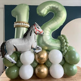 4-Pack Pink Cowgirl Horse Balloons for Western Horse Theme Birthday Parties