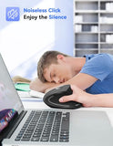 2.4G Ergonomic Mouse Vertical Wireless - 4800 Dpi Optical Carpal Tunnel Mouse Right Hand, 5 Adjustable Dpi, Quiet Clicks, 6 Buttons For Laptop, Desktop, Pc, Computer - Black