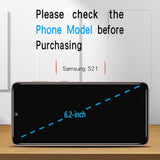 [3 Pack Privacy Screen Protector For Samsung Galaxy S21 Tempered Glass Film, Anti-Spy, Case Friendly, 9H Hardness, Black