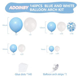 140pcs Blue & White Balloon Arch Kit for Baby Shower, Birthday  Event Decorations
