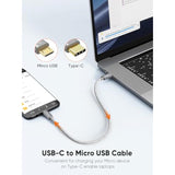 CableCreation Short Micro USB to USB C Cable 0.65 FT, Braided USBC to MicroUSB OTG 480Mbps Cord for Wall Chargers, MacBook Pro, Air, Galaxy S22, S21, Pixel 5/4/3 & More, 0.2M Space Gray