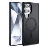 Hualele Magnetic For Samsung Galaxy S25 Ultra Case, Compatible With Magsafe, Military Grade Dropproof Translucent Matte Hard Back Soft Edge Slim Protective For Samsung S25 Ultra 5G Case,Black