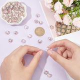 60PCS 9-10mm White Rose Lampwork Beads Gold Sand Glass for Jewelry Making