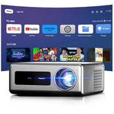 Smart TV Movie Projector , (Official licensed Netflix) 2000 ANSI 1080P Mini Portable Projector Proyector with WiFi and Bluetooth for Home Cinema,