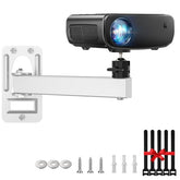 Mini Projector Wall Mount- Adjustable Tilt&Swivel Hanging Projector Holder Wall Mount Hanger Rack Stand with 1/4" Screw for Mini Projector with Cable