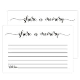50 Share A Memory Cards, Memory Card For Celebration Of Life, Graduation, Wedding, Retirement, Going Away Party (4" X 6")