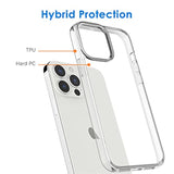 Jetech Case For 13 Pro 6.1-Inch, Non-Yellowing Shockproof Phone Bumper Cover, Anti-Scratch Clear Back (Clear)