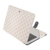 MOSISO Case Compatible with MacBook Air 13 inch M4 A3240 M3 A3113 M2 A2681 M1 A2337 A2179 A1932 2025-2018/Pro 13 M2 M1 2024-2016,Checker Texture Grid PU Leather Portfolio Protective Stand Cover,Beige