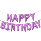 Happy Birthday Balloons, Aluminum Foil Banner Balloons For Birthday Party Decorations And Supplies (Purple)