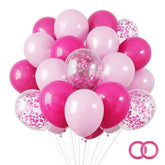 65 Pcs Hot Pink Balloons 12 Inch Magenta Confetti Girls Party Decorations