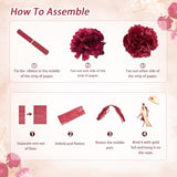 96Pcs Burgundy Birthday Decorations with Banner, Tassels, Pompoms & Balloons