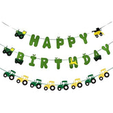 Green Tractor Birthday Banner Set With Tractor Garland Banner For Tractor Farm Themed Birthday Party Supplies Decorations