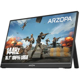 16.1'' 144Hz Portable Gaming Monitor, 106% Srgb 1080P Fhd Kickstand Portable Monitor With Hdr, Ultra Slim, Eye Care, External Second Screen For Laptop, Pc, Ps5, Mac, Xbox-Z1Fc