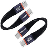 Short Usb C Cable, 40Gbps Usb4 4 Inch Support 100W Pd Fast Charging, 8K Display, Thunderbolt 4/3 Interface, Flat Usb C To Usb C For Steam Deck, Rog Ally, Laptop, Tablet, Phone (2-Pack