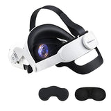 Adjustable Halo Strap For Oculus Quest1/Quest2 Head Strap With A Comfortable Back Big Cushion The Design Balances Weight Reduces Facial Pressure -Virtual Reality Eyewear Accessories (White)