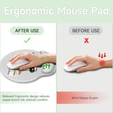Cat Ergonomic Mouse Pad With Wrist Rest, Gaming Mouse Pad With Wrist Support, Funny Mouse Pads For Desk, Computer Mousepad With Nonslip Pain Relief Pu Base, Cute Office Desk Accessories