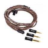 Tripowin Amber 32Awg Ofc Oxygen Free Cable Hifi Iem Cable With Interchangeable 2.5Mm/3.5Mm/4.4Mm Plug, Pvc Sleeve Replacement Cable For Audiophile (Recessed 2Pin)