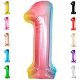 Giant 40 Inch, Rainbow Number 1 Balloons - Number One Balloon For First Birthday | Rainbow 1 Year Old Balloons | First Birthday Decorations