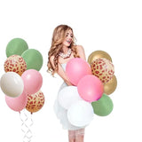 80Pcs Jungle Safari Balloons Animal Print Pink Sage Green Wild One Baby Shower Party
