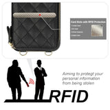 Crossbody Wallet Case For Iphone 16 Plus, Rfid Blocking Pu Leather Zipper Handbag Purse Flip Cover, Kickstand Folio Case With Card Slots Holder Wrist Strap Lanyard 5G 6.7 Inch (Black)