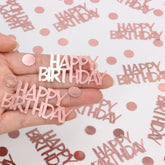 270pcs Rose Gold Birthday Confetti — Glitter Table Decorations