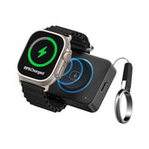 Portable Apple Watch Charger 1500 Mah, Pocket Size Wireless Magnetic Power Bank With Built-In Lightning Cable, Travel Keychain Battery Pack For Apple Watch 9 /Ultra2 /8 /Ultra /7/6/Se/5/4/3 Iphone