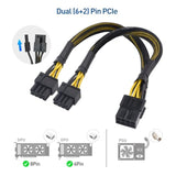 Cable Matters 2-Pack PCIe 8 Pin to Dual 8 Pin (6+2) Female to Male PCIe Power Adapter for GPUs - 9 Inches (8 Pin PCIe Cable GPU, Dual 8 Pin PCIe Cable)