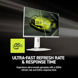 Mag 274Qrfw X32 27-Inch 2560 X 1440 (Qhd) Gaming Monitor, 320Hz, Adaptive Sync, Hdr Ready, Hdmi, Vga Port, Vesa Mountable, Tilt, 4-Side Slim Bezel, 0.5Ms, White