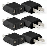 6 Pack European To America Travel Adapter Plug, Eu To Us Plug Compact Converter, China, Italy, Switzerland, Brazil, Europe To Usa, Canada, Mexico Type A Type B Outlet, Black