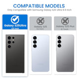 For Samsung Galaxy S25 Ultra Case, With Slide Camera Protector & Belt Clip Holster & 360°Rotatable Ring Kickstand Military Grade Heavy Duty Protection Cover - Titanium