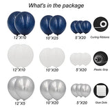 Navy Blue and Silver Balloons Garland Arch Kit,150pcs Navy Blue Silver and White Latex Balloons in Different Sizes for New Year Graduation Baby Shower Birthday Prom Wedding Party Decorations