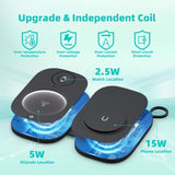 Wireless Charger For Iphone 16 15 14 13 Pro Max Plus - Foldable Charging Pad For Apple Watch Series/Airpods 3 2 Pro/Pro2(Black)