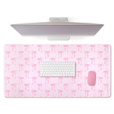 Large Pink Bows Mouse Pads Coquette Kawaii Mouse Pad 31.5 X 15.75 Inches Preppy Trendy Computer Desk Mat For Laptop With Non-Slip Rubber Base Mat Office Accessories Decor For Women