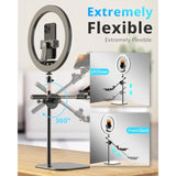 12" Desk Ring Light With Stand And Phone Holder, Overhead Phone Mount For Video Recording, Zoom Meeting, Live Streaming, Tiktok, Youtube?Compatible With Iphone, Android, Cameras