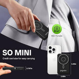 Magnetic Portable Charger Built-in Cables,10000mAh Fast Charging Wireless Charger Station External Battery Pack Slim Pocket Size Power Bank with