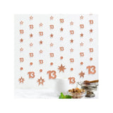 Rose Gold 13Th Birthday Decorations For Girls, 8 Pcs Number 13 Circle Dot 3D Star Metallic Hanging Streamer Happy 13 Year Old Birthday Banner Backdrop Thirteen Anniversary Party Supplies