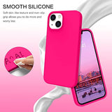 For Iphone 14 Plus Case, Iphone 14 Plus Phone Case, Women Men Slim Fit Liquid Silicone Soft Rubber Anti-Scratch Shockproof Phone Cover With Microfiber Lining For Iphone 14 Plus 6.7", Hot Pink