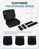Cable Organizer Bag, Travel Electronics Organizer With Adjustable Divider, Tech Bag Carrying Case, Storage Bag Sturdy Tool Case With Handle For Cellphone Cord Electronics Accessories, Black