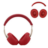 Studio Pro Silicone 2 In 1 Case Cover Set, Anti-Scratch Ear Pad Cover/Zipper Headband Cover For Beats Studio Pro Headphone, Studio Pro Soft Silicone Protector Accessories(Red)