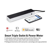 Energy Strip - Smart Triple Outlet & Power Meter For Apple Home, Built-In Schedules & Switches, Surge Protection, Overcurrent Protection, Overvoltage Protection, Energy Metering