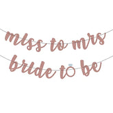 Glitter 2 Pack “Bride To Be” And “Miss To Mrs” Bachelorette Party Favors - Bridal Shower Supplies - Wedding Shower Decorations