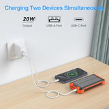 Pd 20W Wall Charger With Cable Dual Ports Fast Charing Power Adapter For Iphone Series And Android Devices