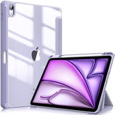 Fintie Hybrid Slim Case For Air 11-Inch M3 (2025) / M2 (2024), Air 5Th (2022) / 4Th Generation (2020) 10.9 Inch - Shockproof Cover With Clear Back Shell & Pencil Holder, Lilac Purple