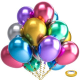 100-Pack 12" Metallic Chrome Balloons – Colorful Latex Party Balloons for Birthdays & Weddings